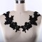 1 Pair Black Beaded Floral Lace Appliqué for Dresses Costumes and DIY Fashion